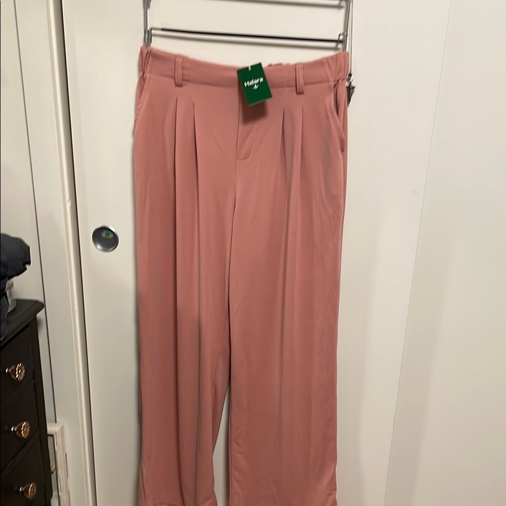 HALARA Pink Wide Leg Pants High-Waisted